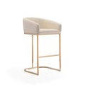 Manhattan Comfort Louvre Barstool in Cream and Titanium Gold BS016-CR